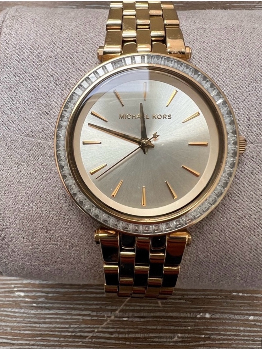 Michael Kors Gold and Silver Crystal-Trim Women's Bracelet Watch